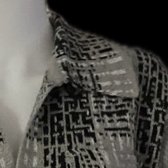 Kempson Sweater Cardigan, Black, Grey & White Plaid w/ Front Button Pockets, M - Picture 6 of 9